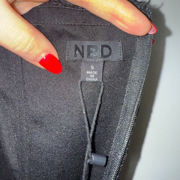 NBD Lace Kurt Cut Out Mini Dress - Black S - Picture 7 of 9